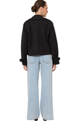Nessa Cropped Trench - Black