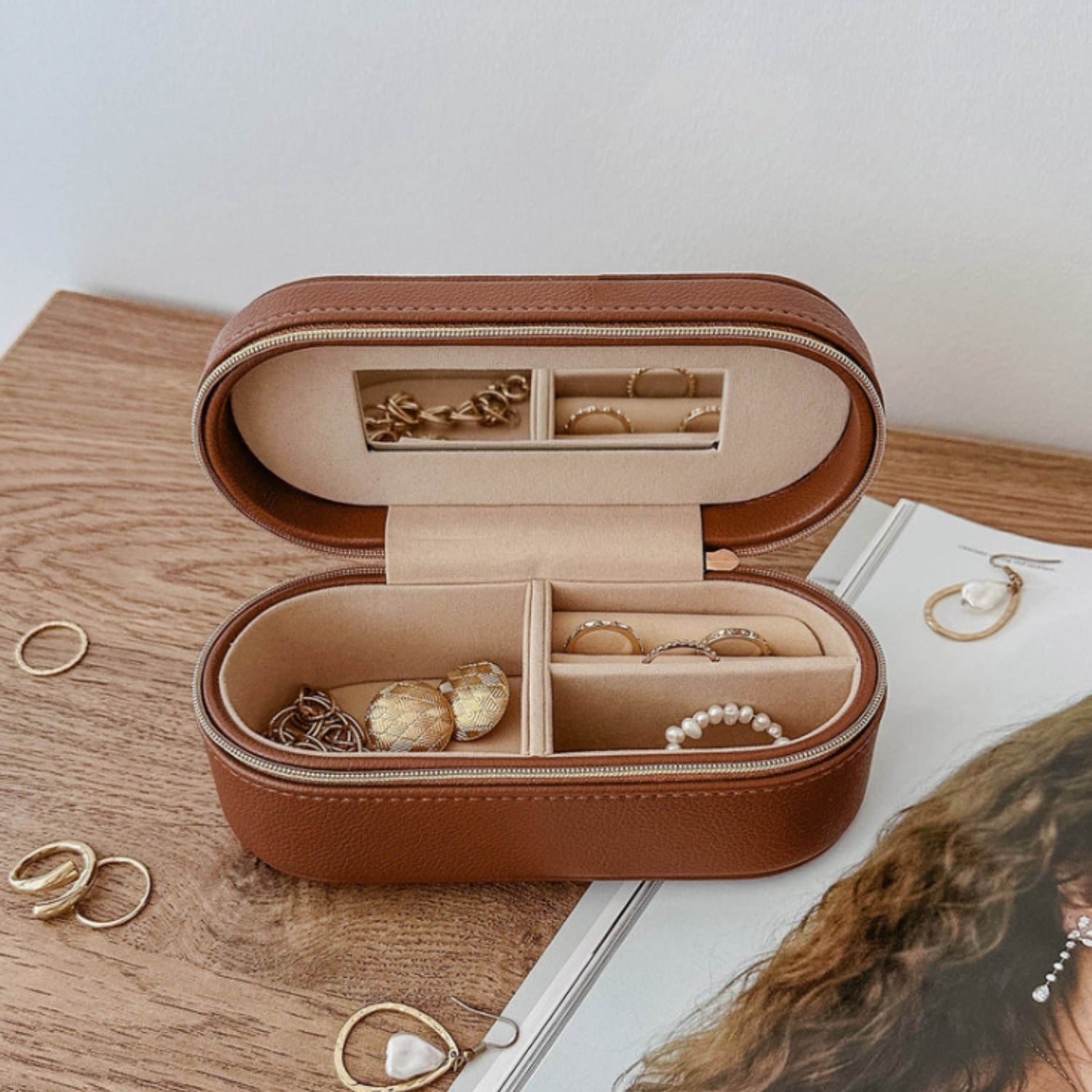 Charlee Jewellery Box - Tan