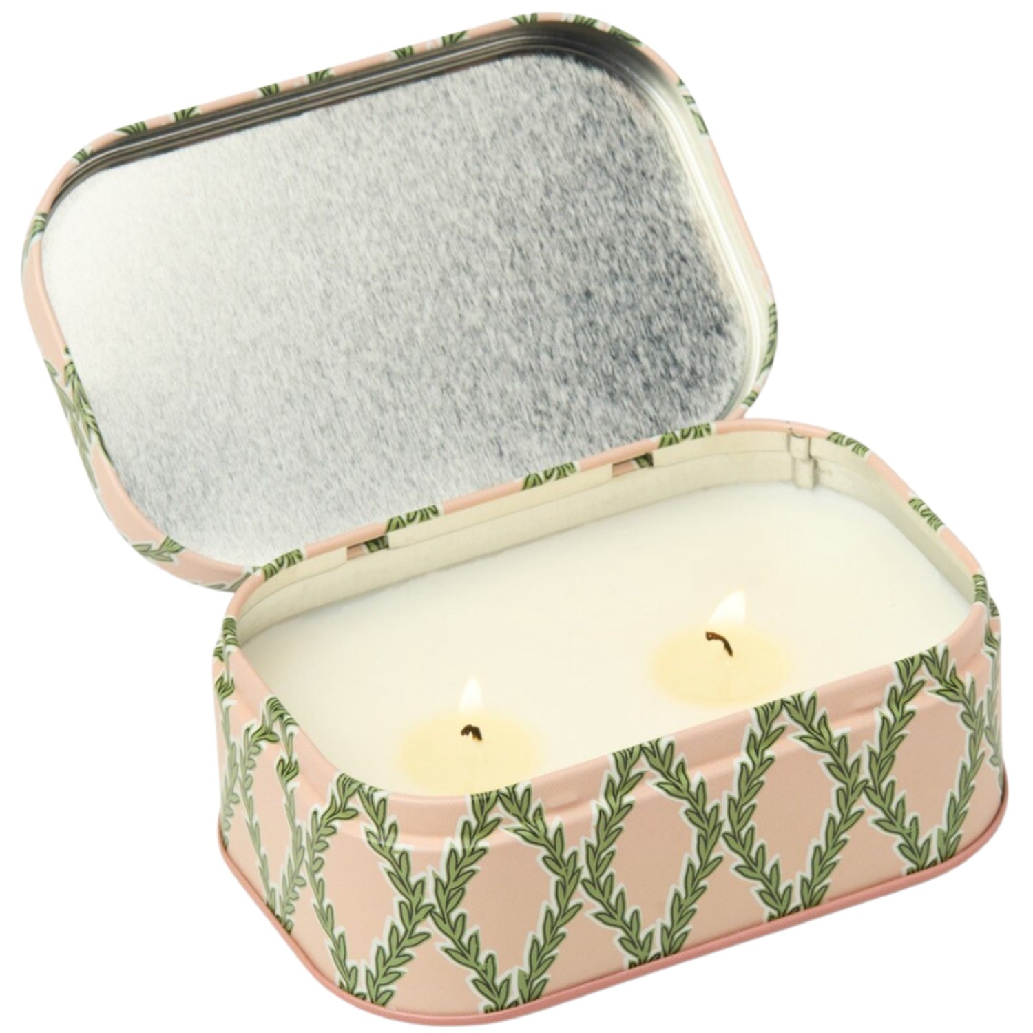 4.5oz Tin Candle - Pink & Green