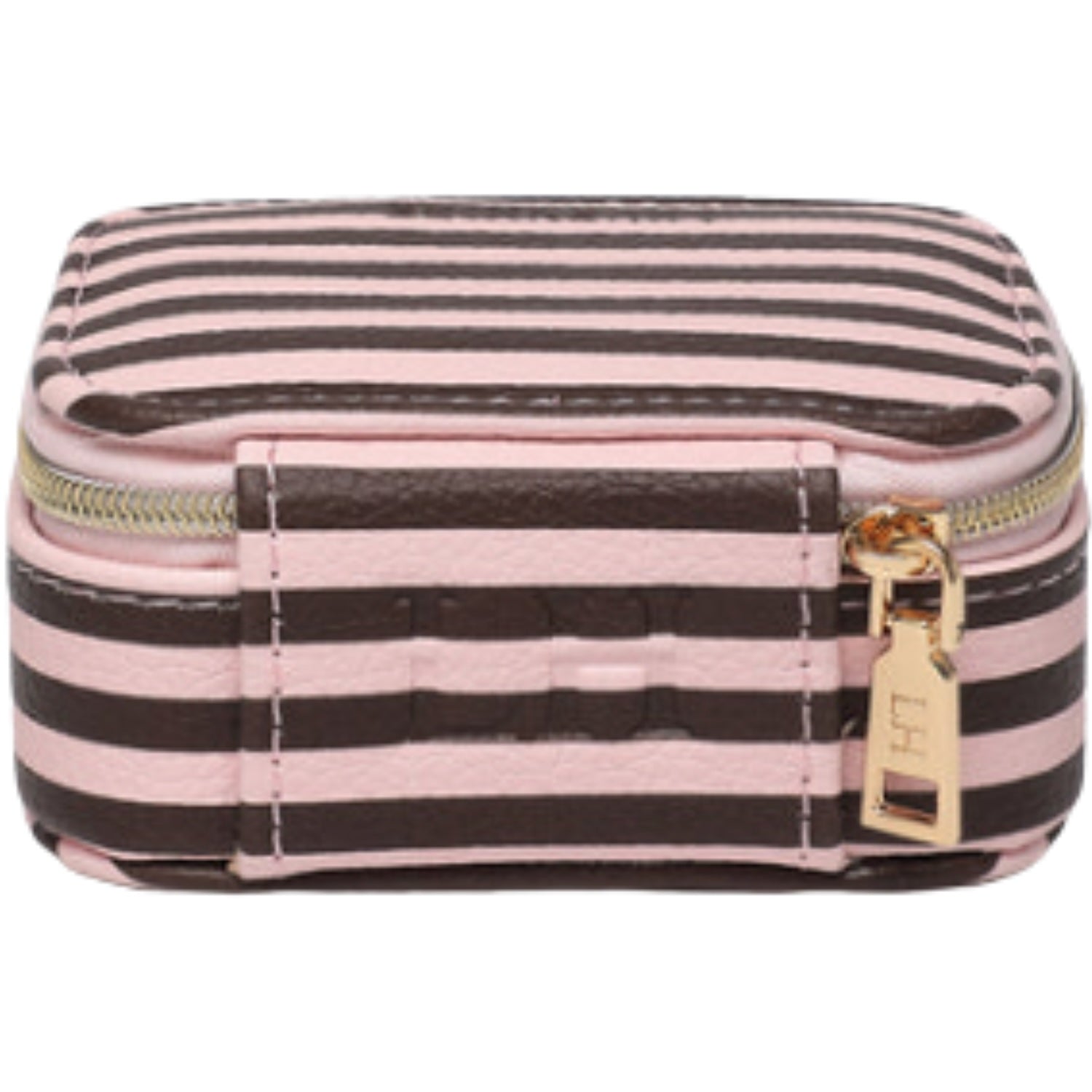 Suzie Stripe Jewellery Box - Pink/Choc
