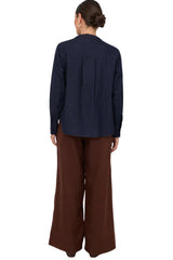 Thea Pleated Top - Denim