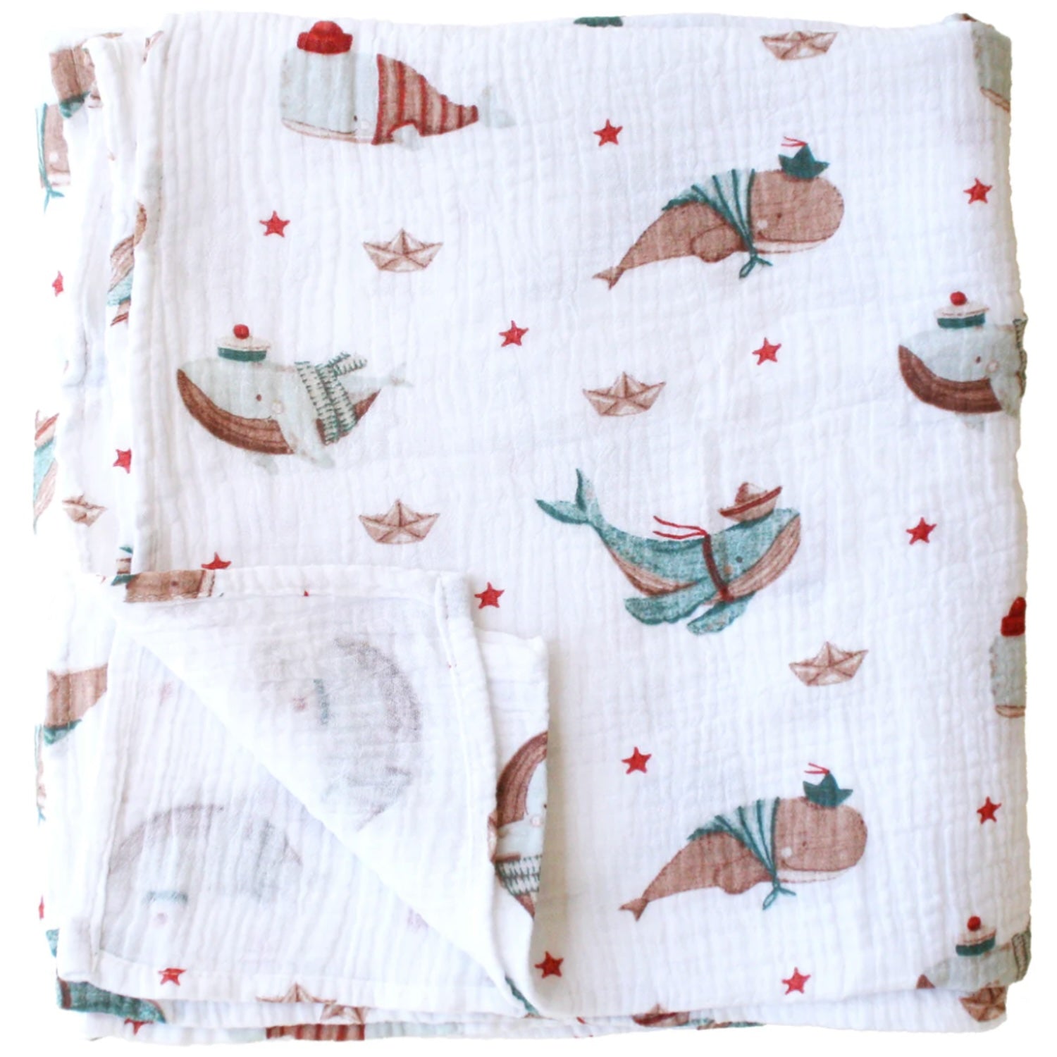 Muslin Swaddle Whales