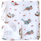 Muslin Swaddle Whales