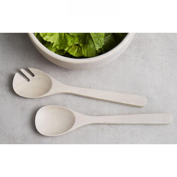 White Wash Salad Server