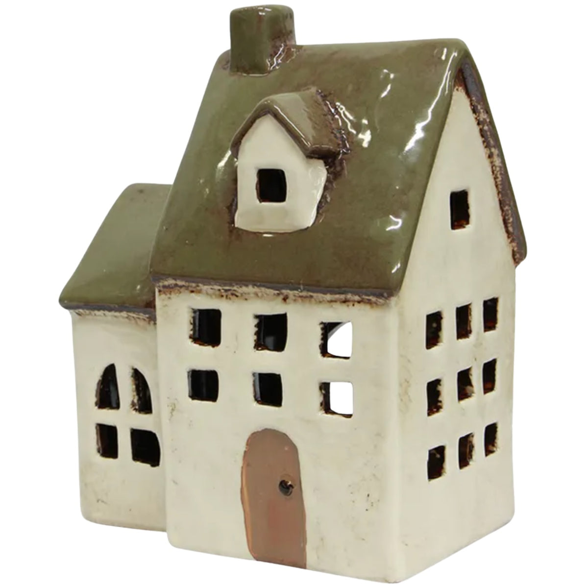 YA0046 Alsace Tea Light Chapel Olive Green