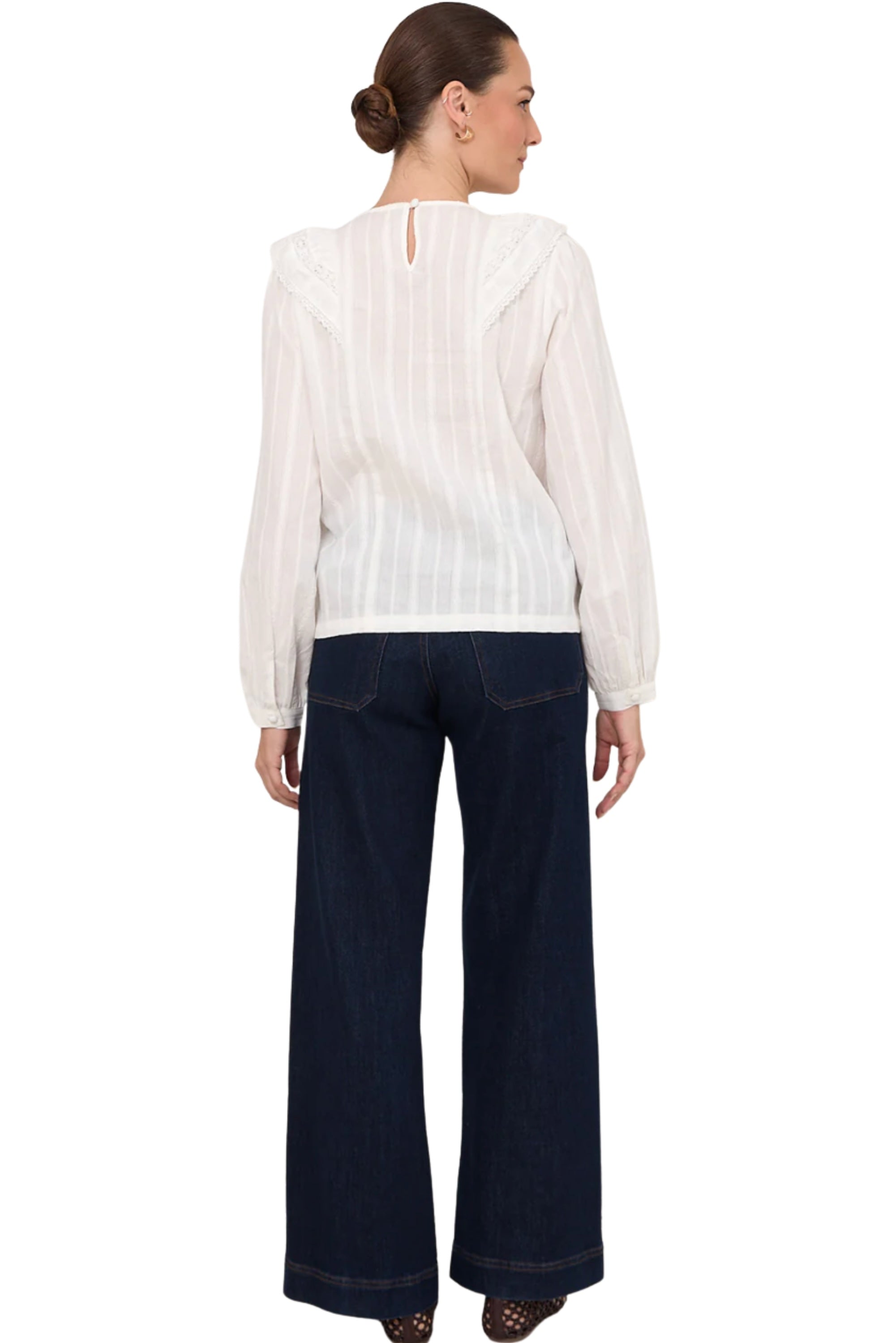 Shannon Ruffle Top - White