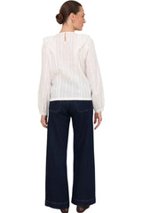 Shannon Ruffle Top - White