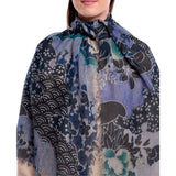 Hana Floral Print Scarf - Teal