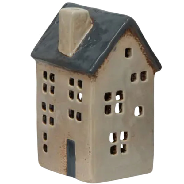 Tea Light House Blue Roof