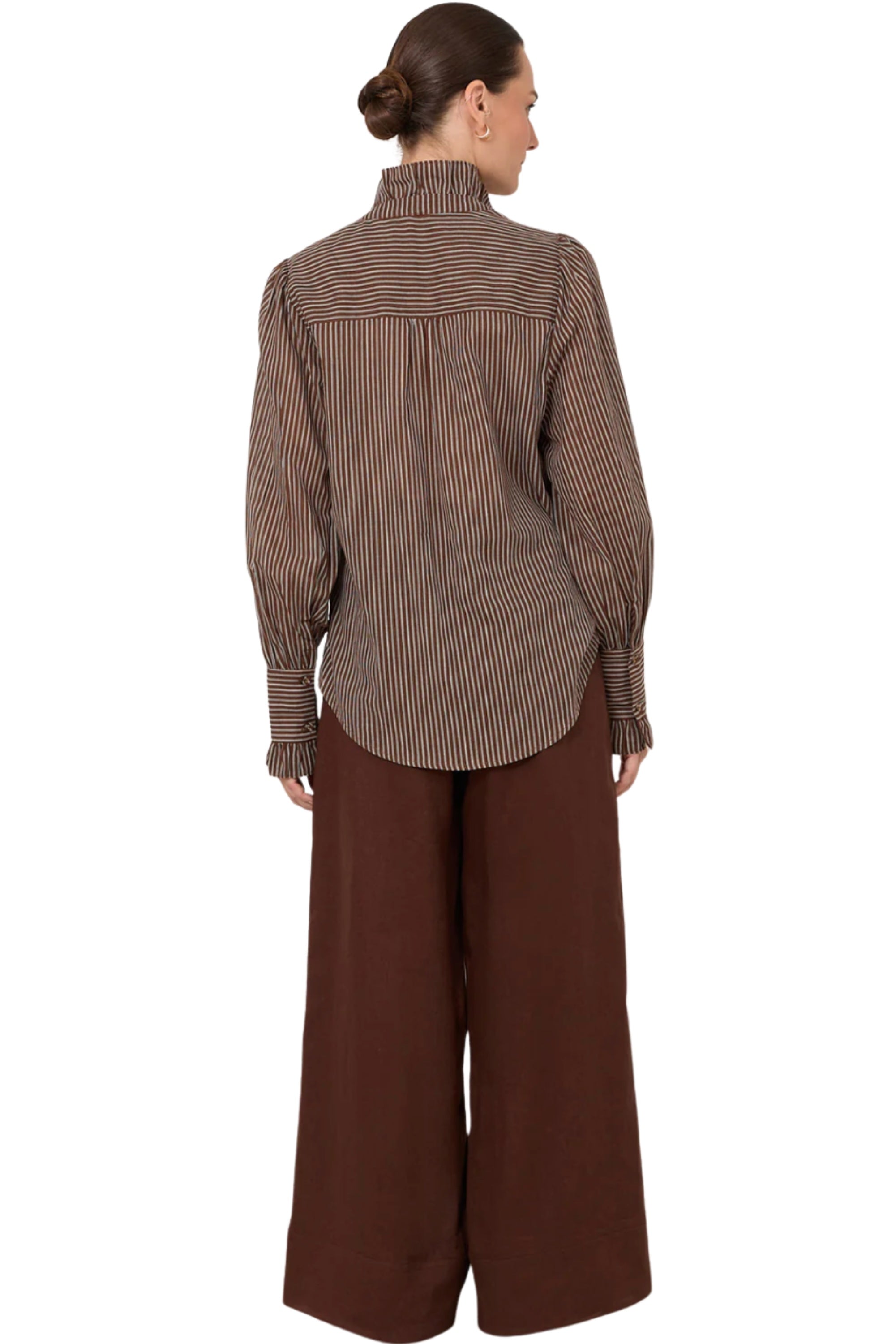 Maeve Stripe Shirt - Chocolate