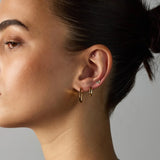 Double Crystal Stud - Blue/Gold