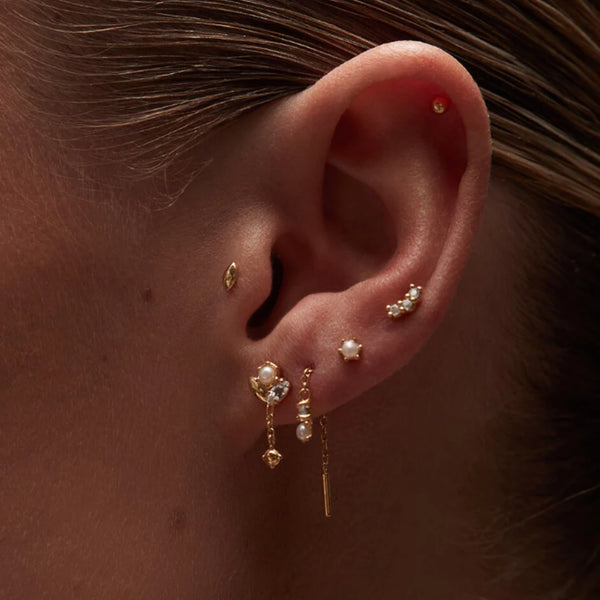 Slice Chain Earrings - Gold