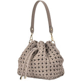 Box Weave Bucket Bag - Fawn