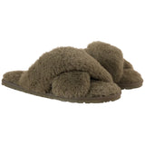 Milan Plush Slipper - Olive