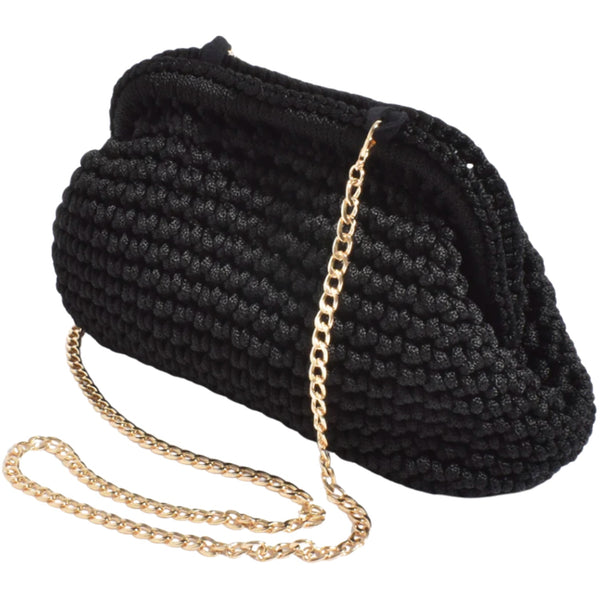 Regan Weave Clutch - Black