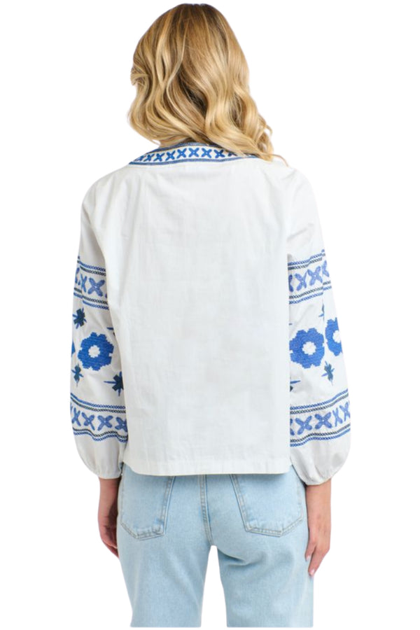 Daisy Cross Shirt - White