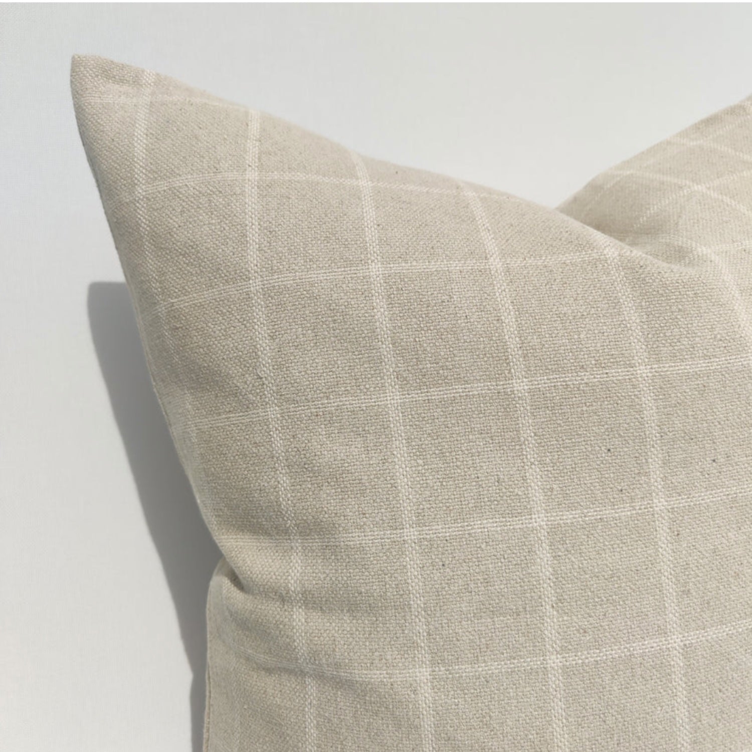 Irish Plaid Cushion 55cm - Nat/White