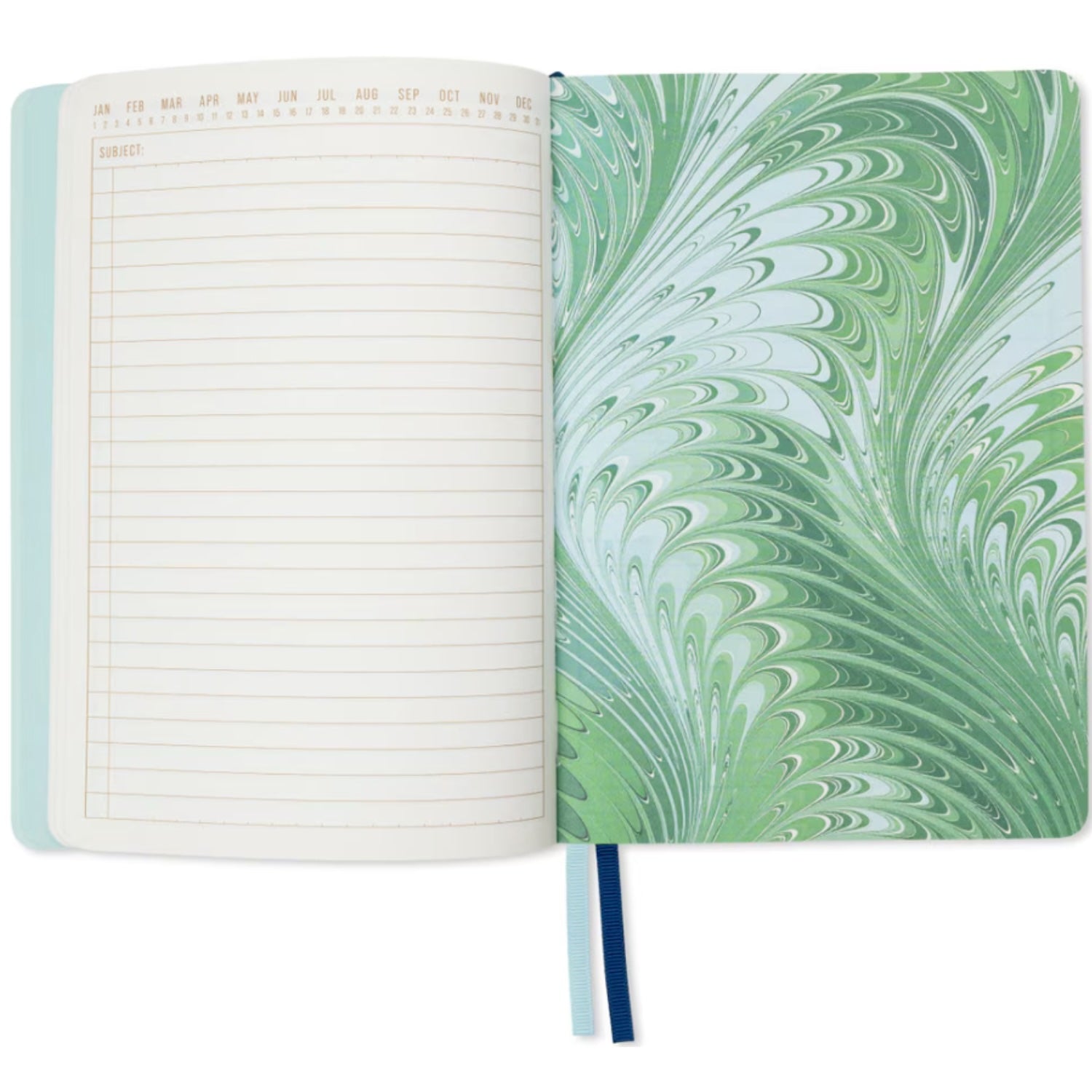 Softcover Journal - Teal Marbling