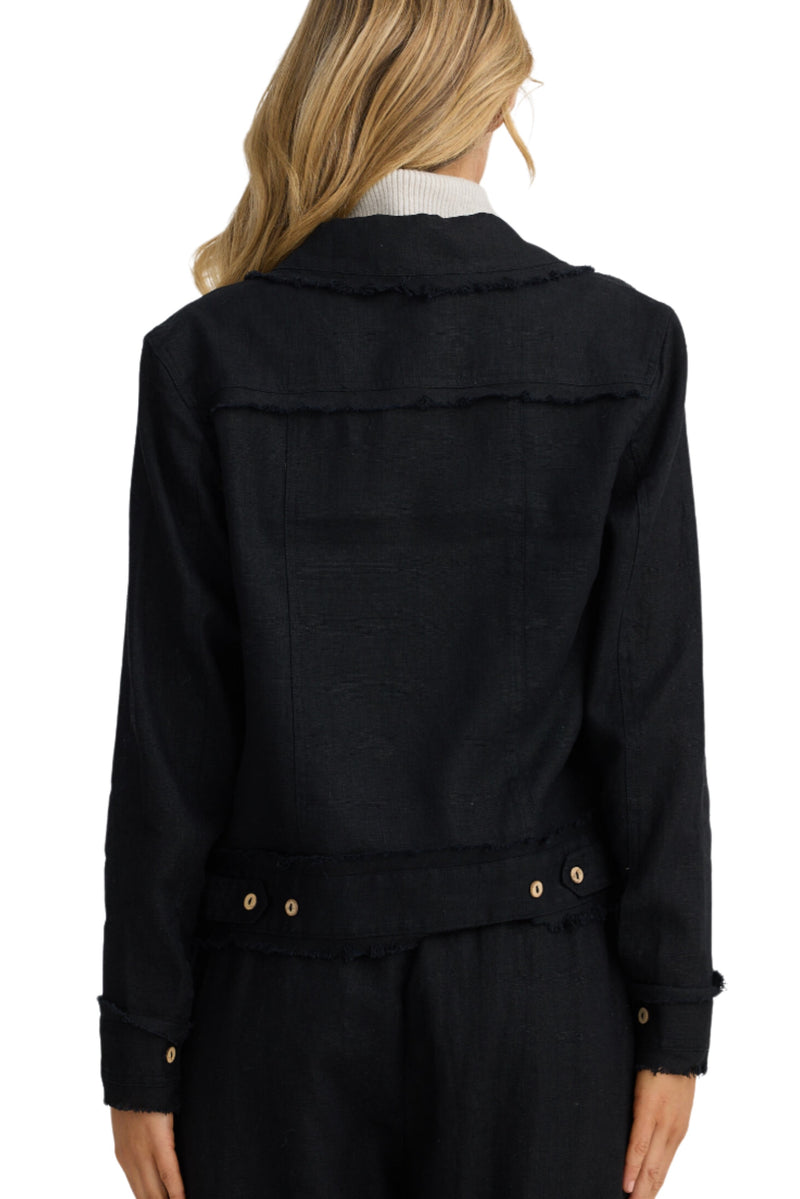 Monza Jacket - Black Linen
