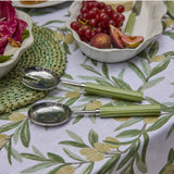 Clyde Stripe Salad Servers - Green