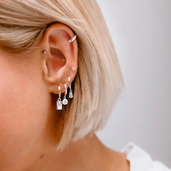 Guiding Star Hoops - Silver