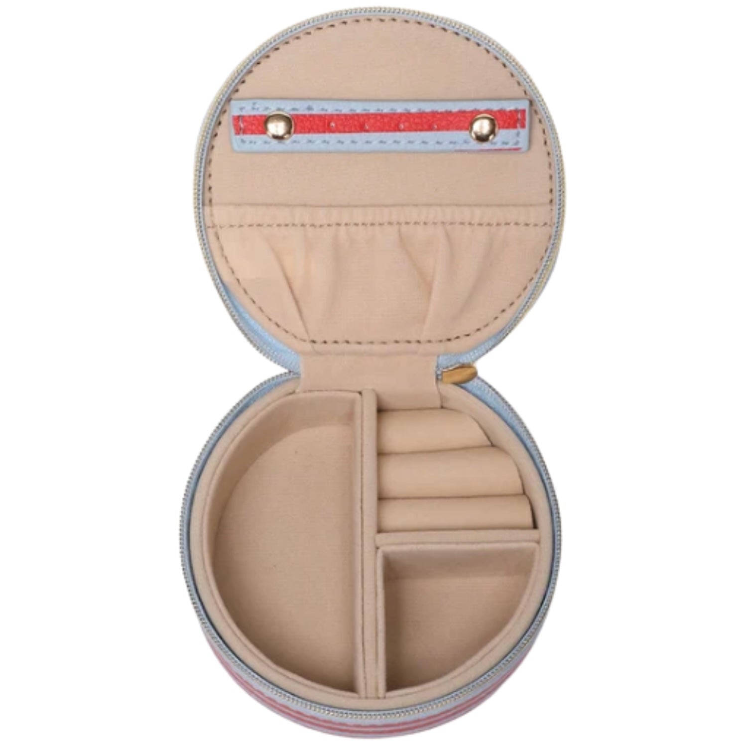 Sisco Stripe Jewellery Bag - Red/Blue