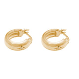Guiding Star Etched Hoops (18K Gold Plated)