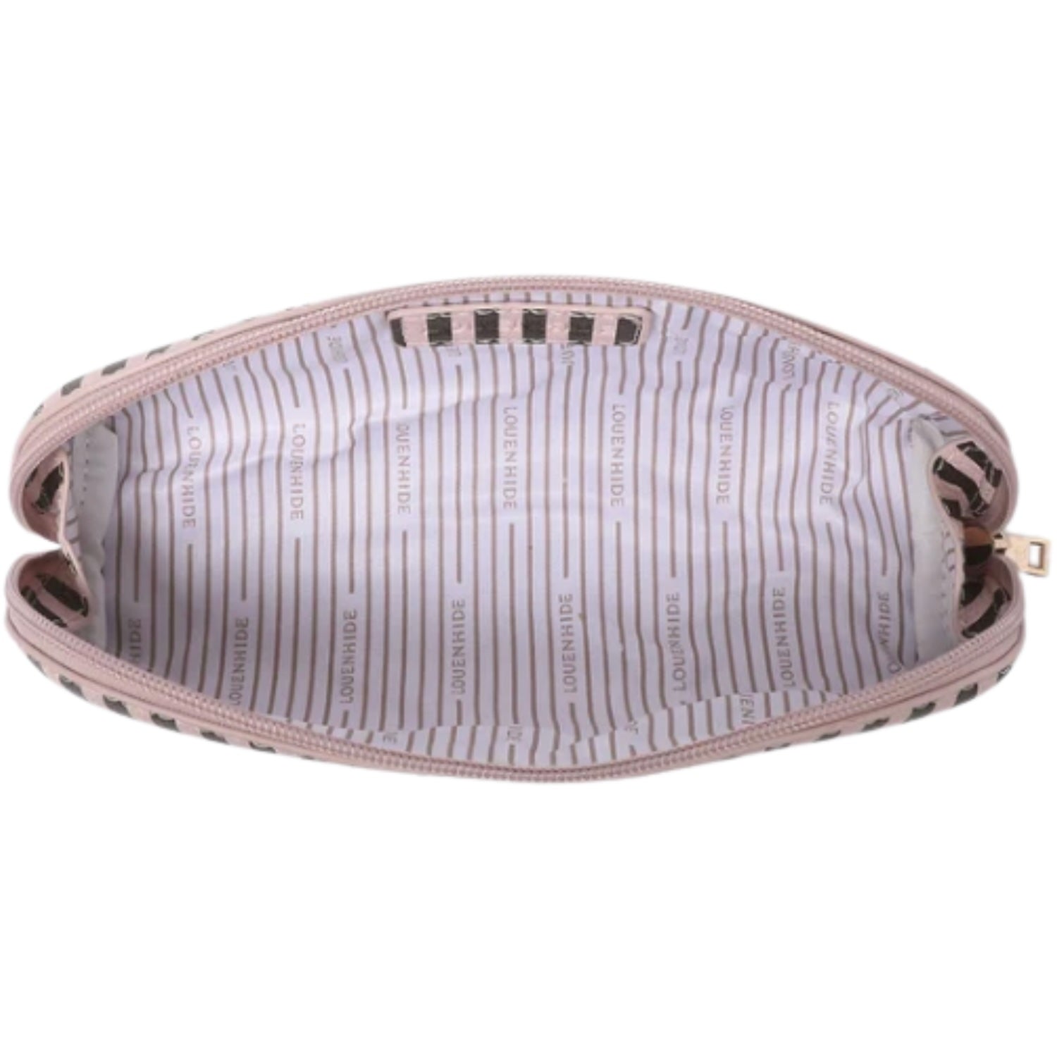 Jayne Stripe Makeup Bag - Pink/Choc