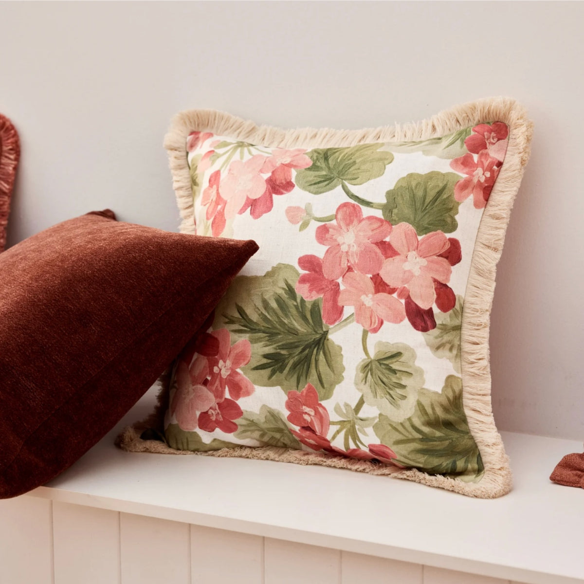 Geranium Cushion 50cm - Rust