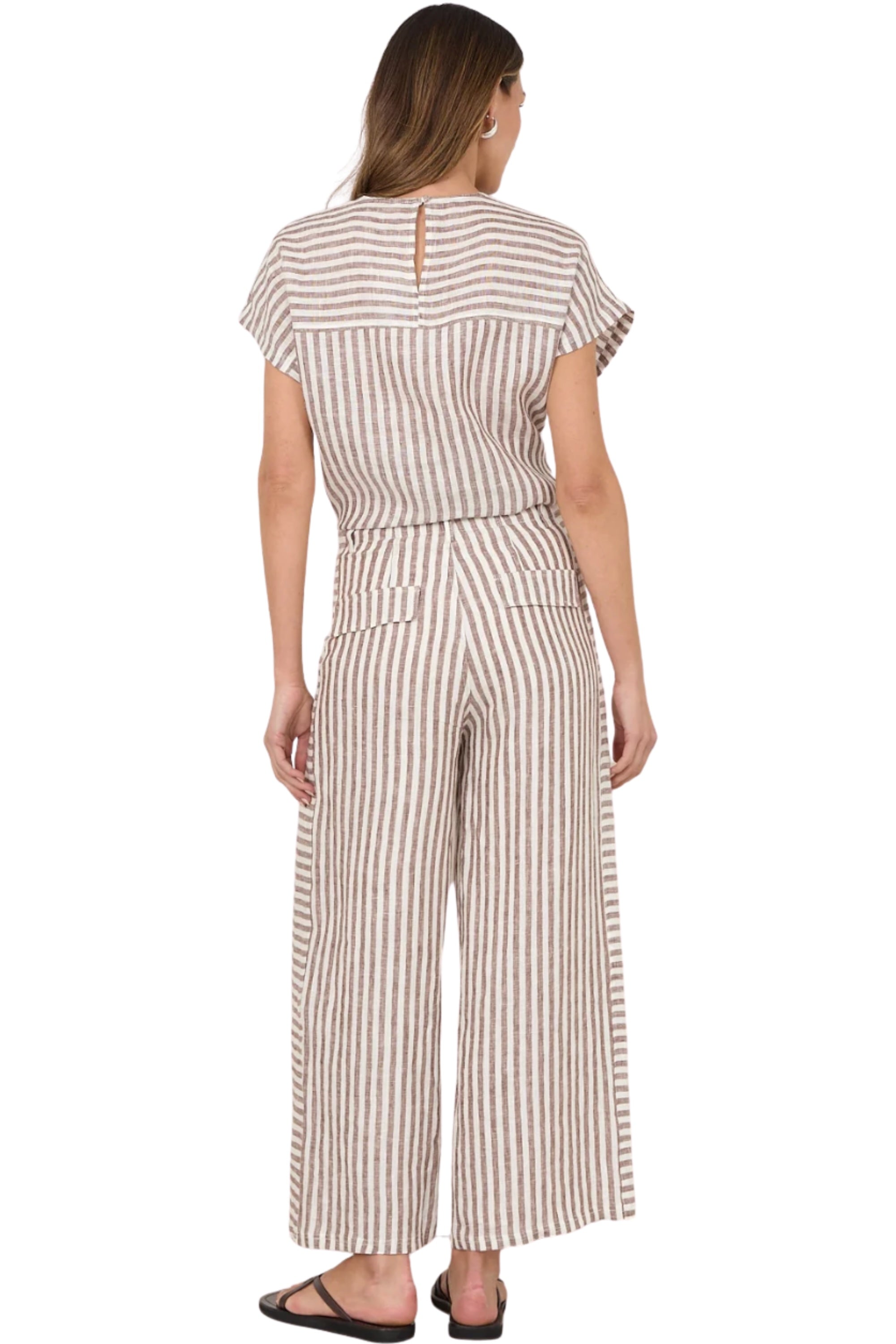 Emmerson Stripe Top - Choc/White