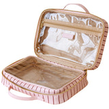 Rosé Pinstripe Cosmetic Bag