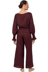 Gabriella Linen Pant - Plum