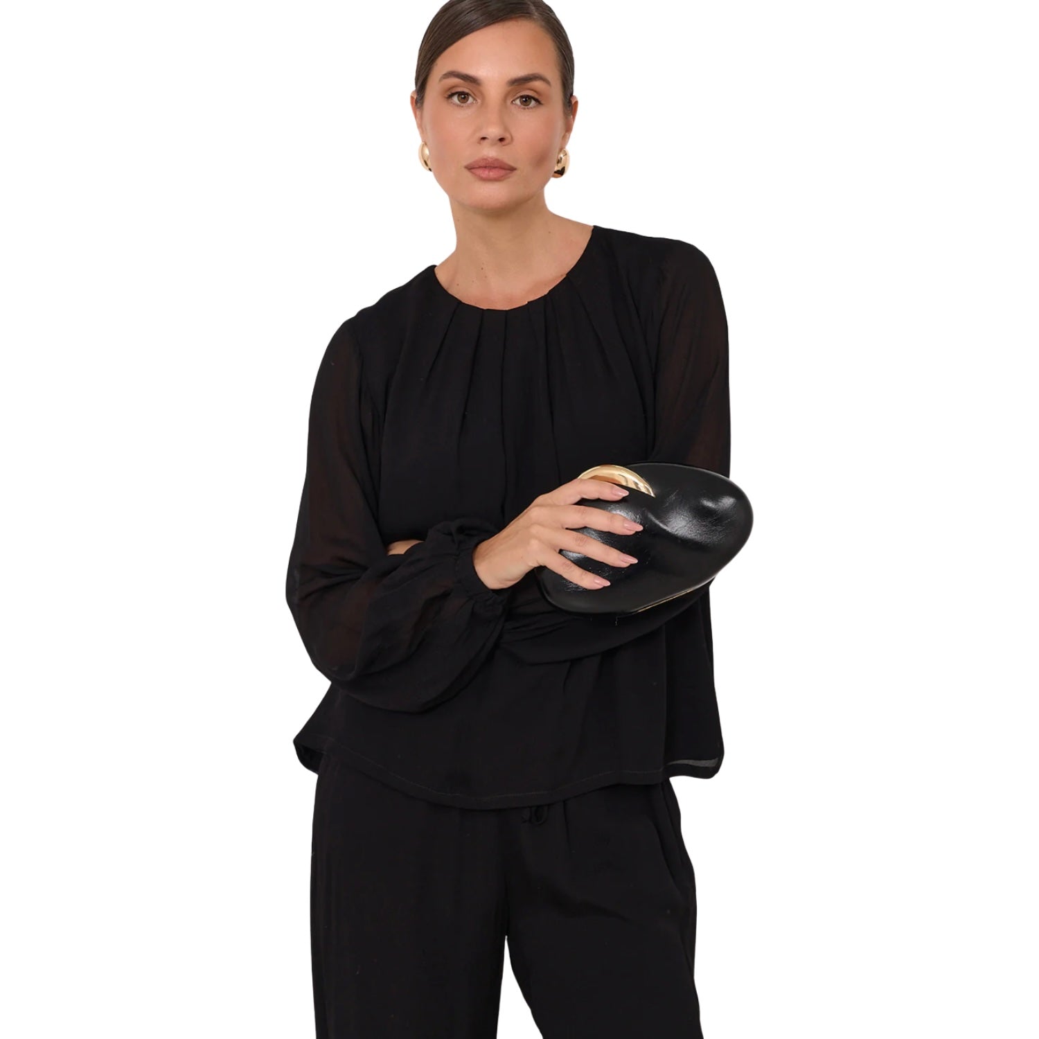 Crista Event Clutch - Black