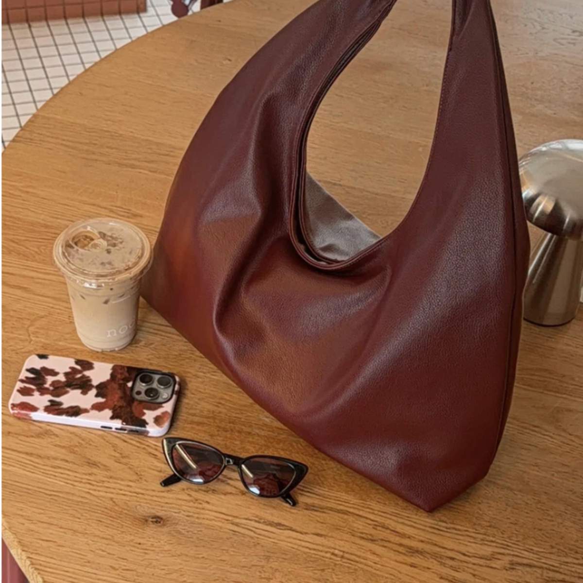 Monaco Shoulder Bag - Burgundy