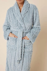 Gabriella  Plush Robe - Blue