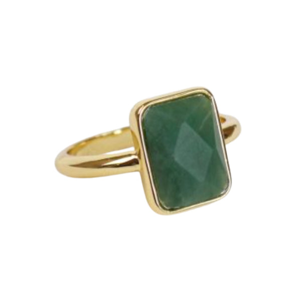 Jade Ring Size 9 - Gold