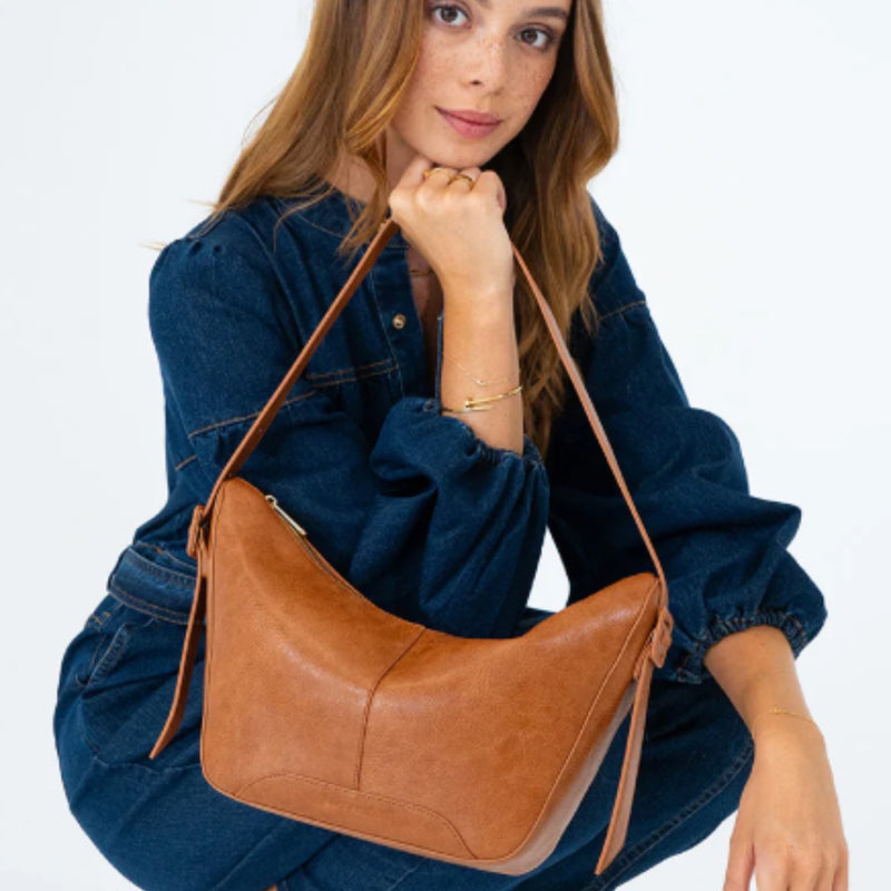 Barton Shoulder Bag - Tan Pebble
