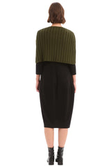Zip Knit Shawl - Khaki