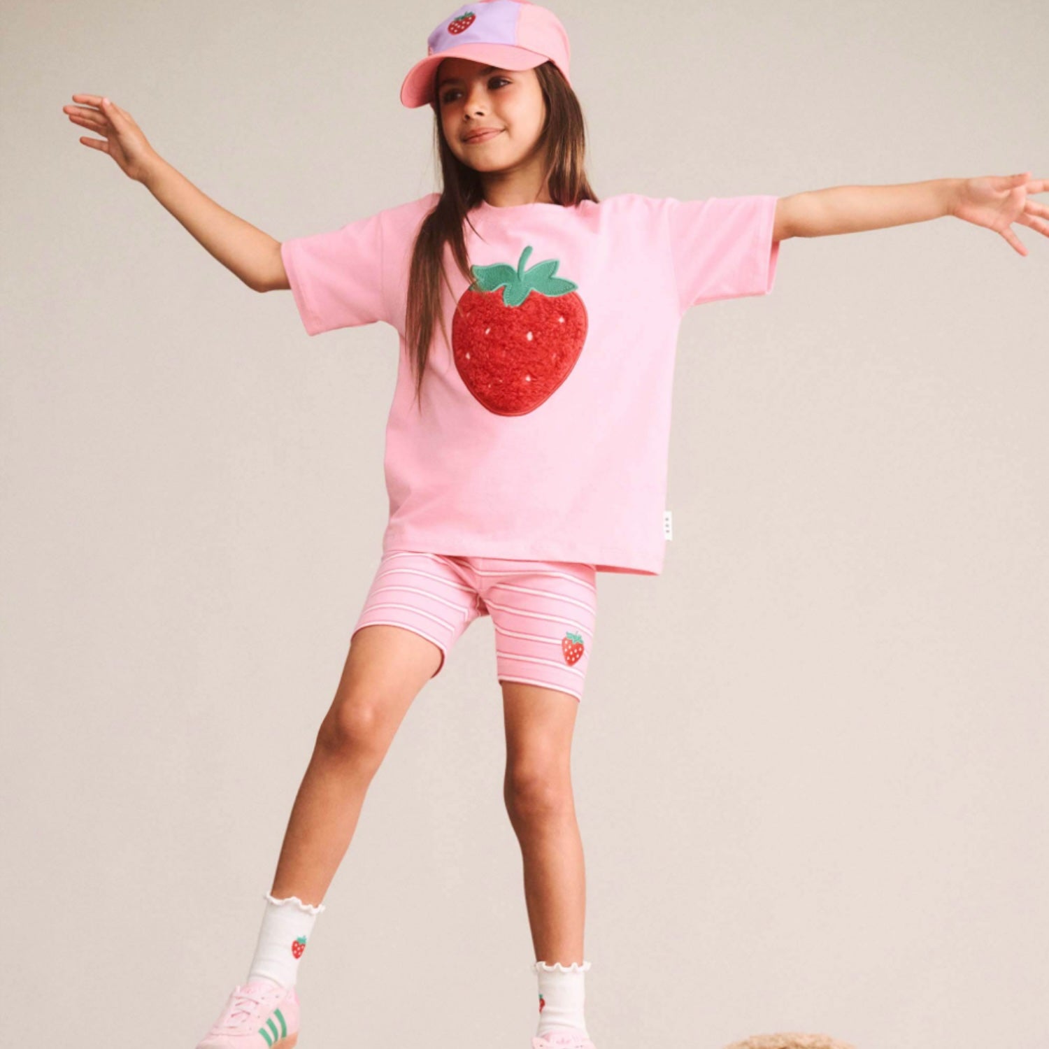 Strawberry Crème Stripe Bike Short