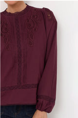 Lou Cut Out Lace Top - Grape
