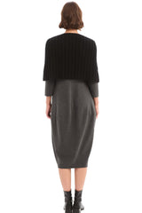 Zip Knit Shawl  - Black