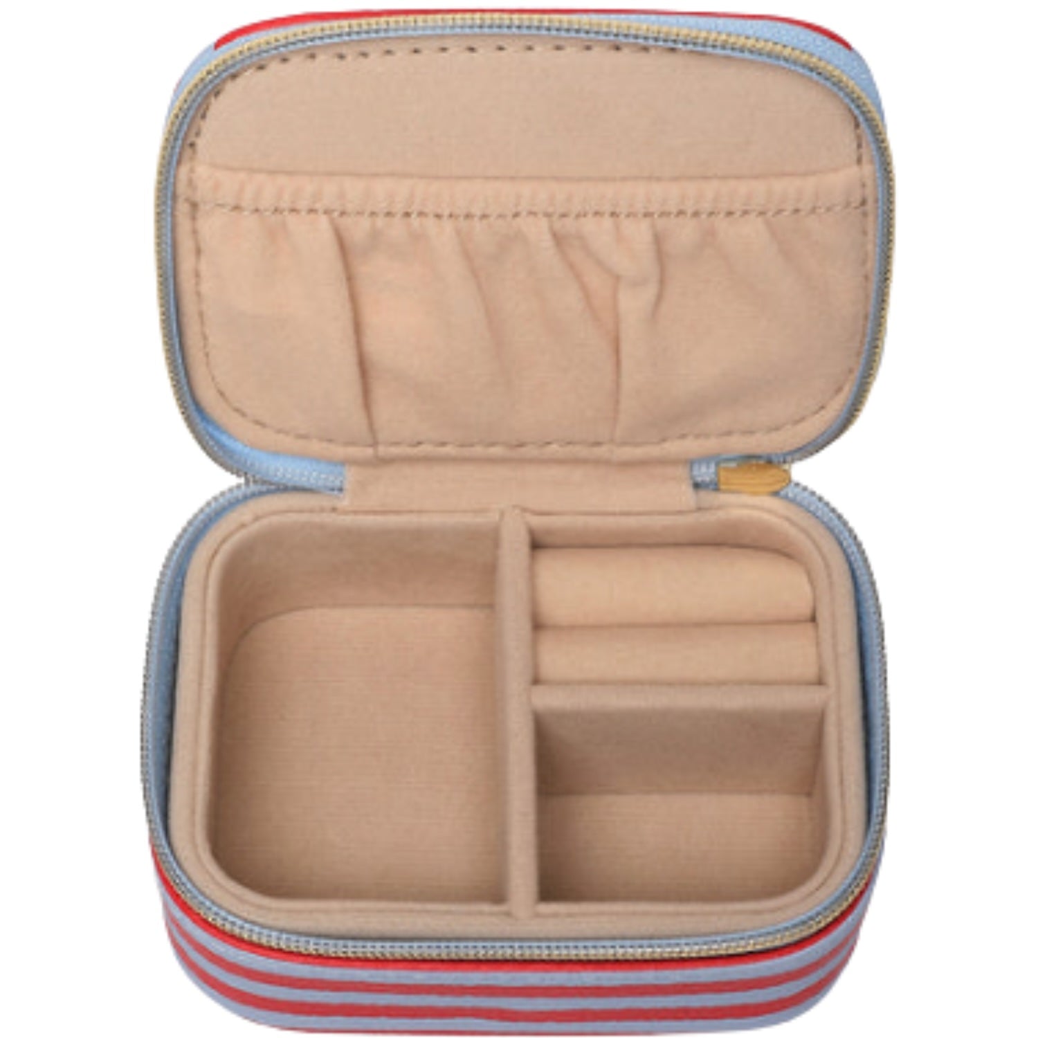 Suzie Stripe Jewellery Box - Red/Blue