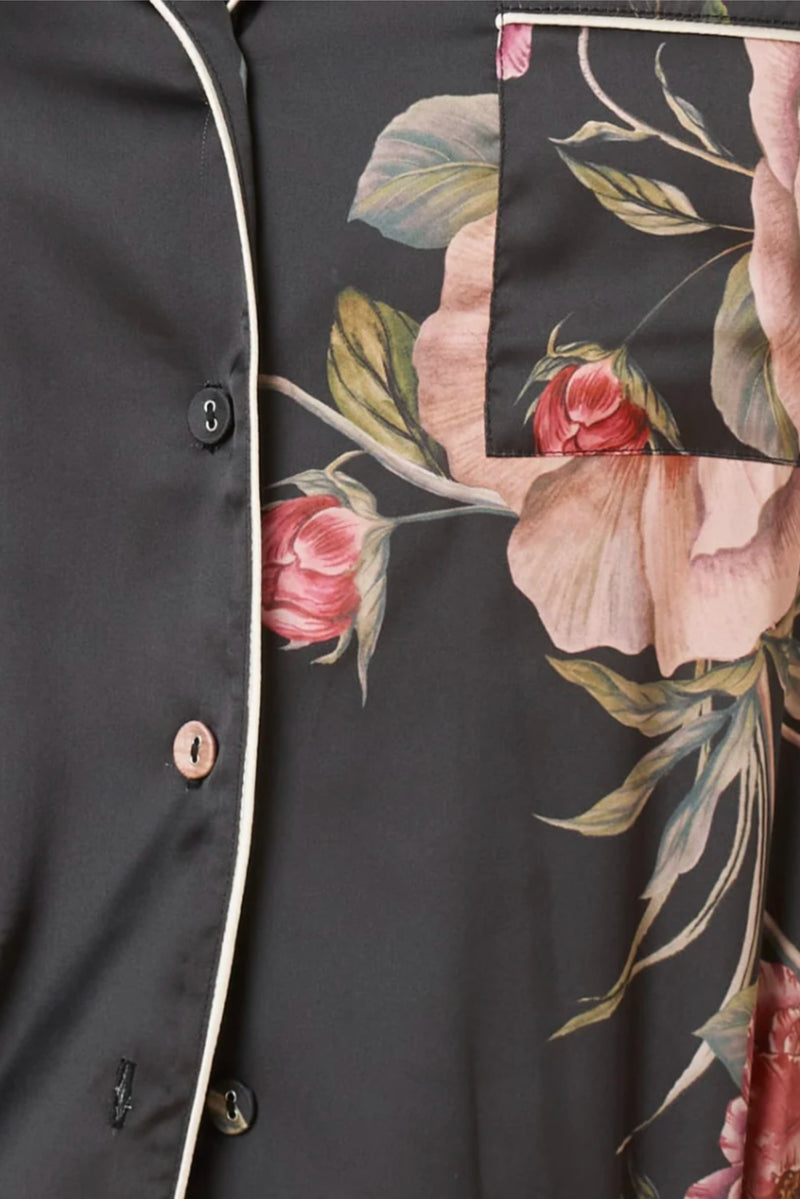 Ruby Floral Satin PJ - Black – Edmonds and Greer