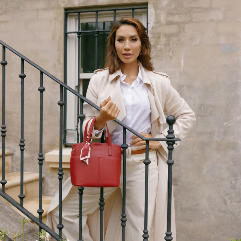 Amelie 2 pc Handbag - Deep Red
