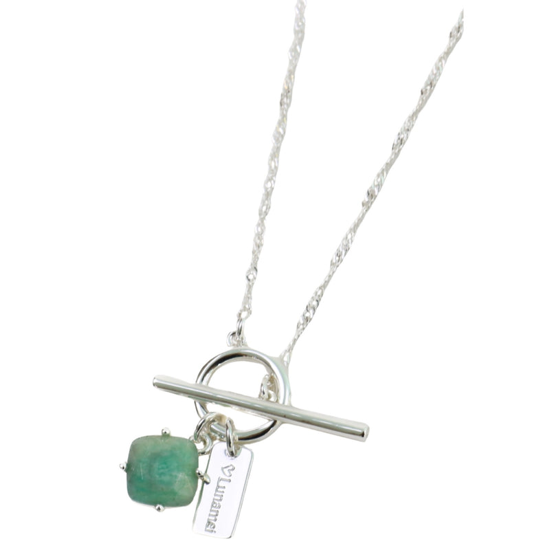 Pure Necklace - Silver/Green Jasper