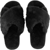 Milan Plush Slipper - Black