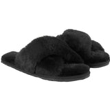 Milan Plush Slipper - Black