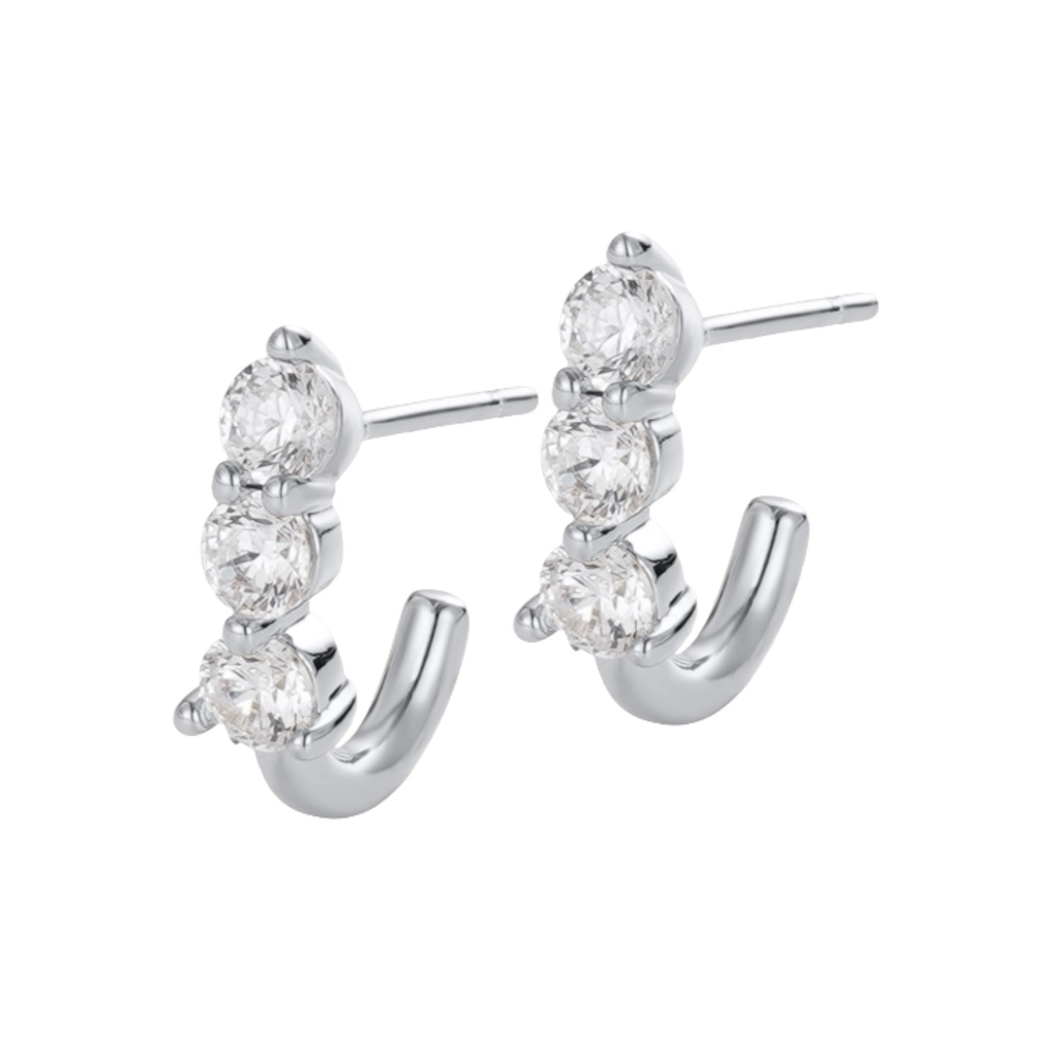 Mara Huggie Earrings - Silver