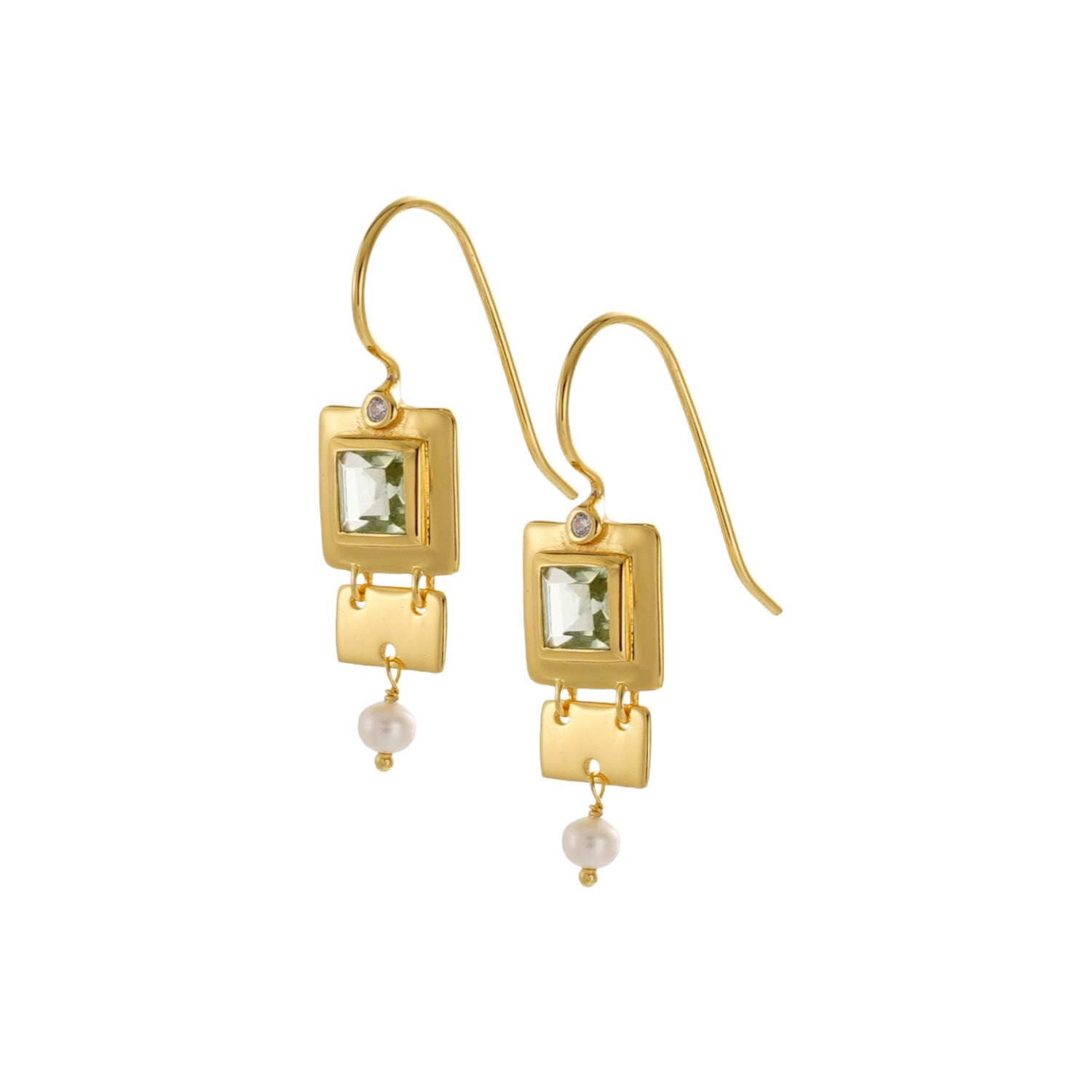 Tania Earrings - Green Amethyst