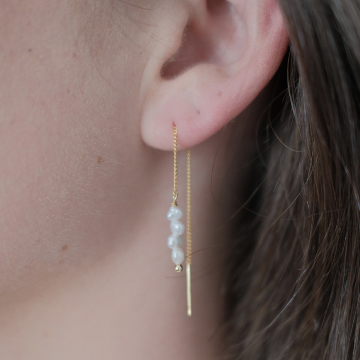 Scarlette Thread Earrings- Gold